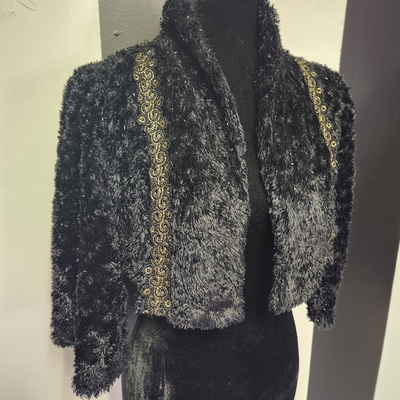 Vintage fuzzy bolero jacket - Picture 2 of 4